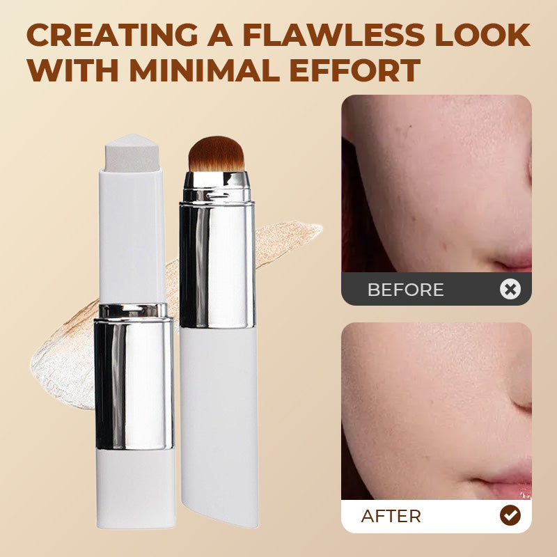 🎉BUY 1 GET 1 FREE🎉[OFFICIAL PRODUCT] BLANC Cover Cream Stick V w/ Detachable Brush - Korean Skin Care Color-Changing Foundation Stick with Collagen Capsules (0.45 oz)